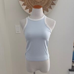 All in Motion Light Blue and White Tank Top